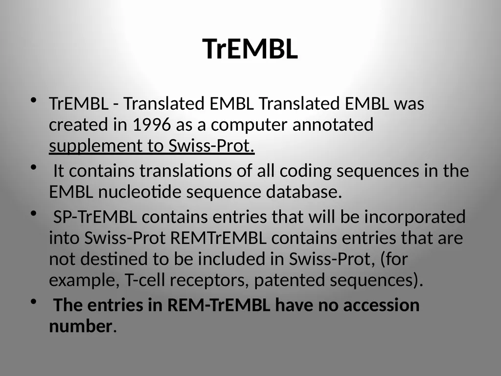 BIOINFORMATICS DATABASES UNIT IV DATABASE A - slide 31 of 38