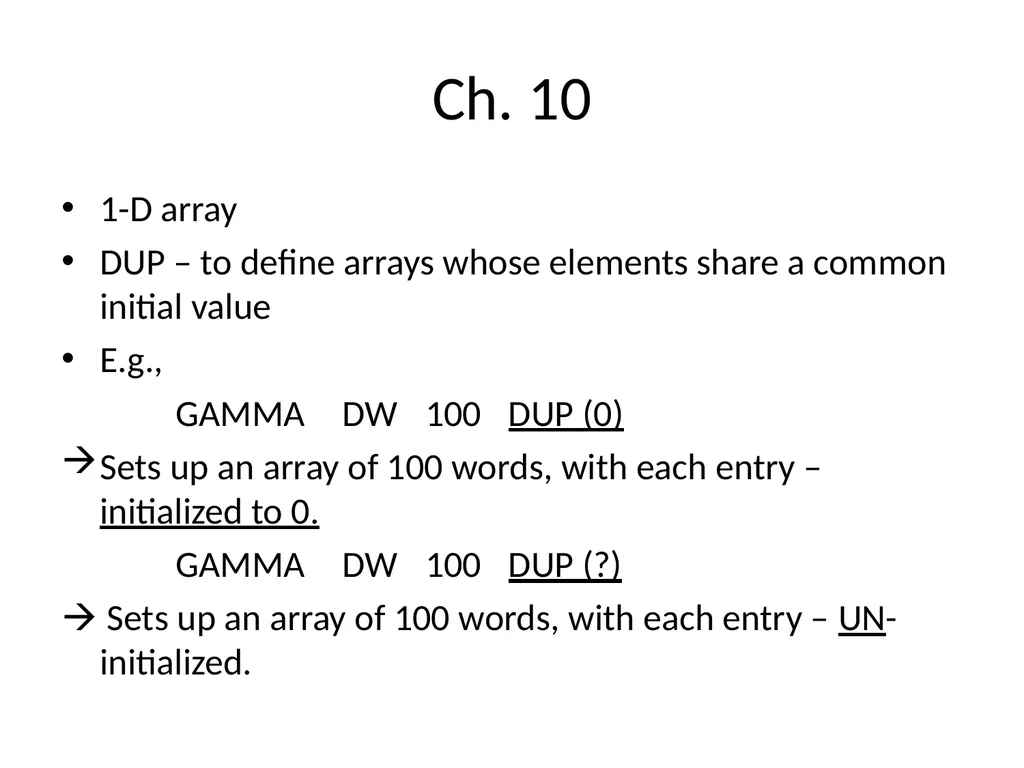 Assembly Lang. – Intel 8086 Ch. 9 & 10 MUL - slide 9 of 10