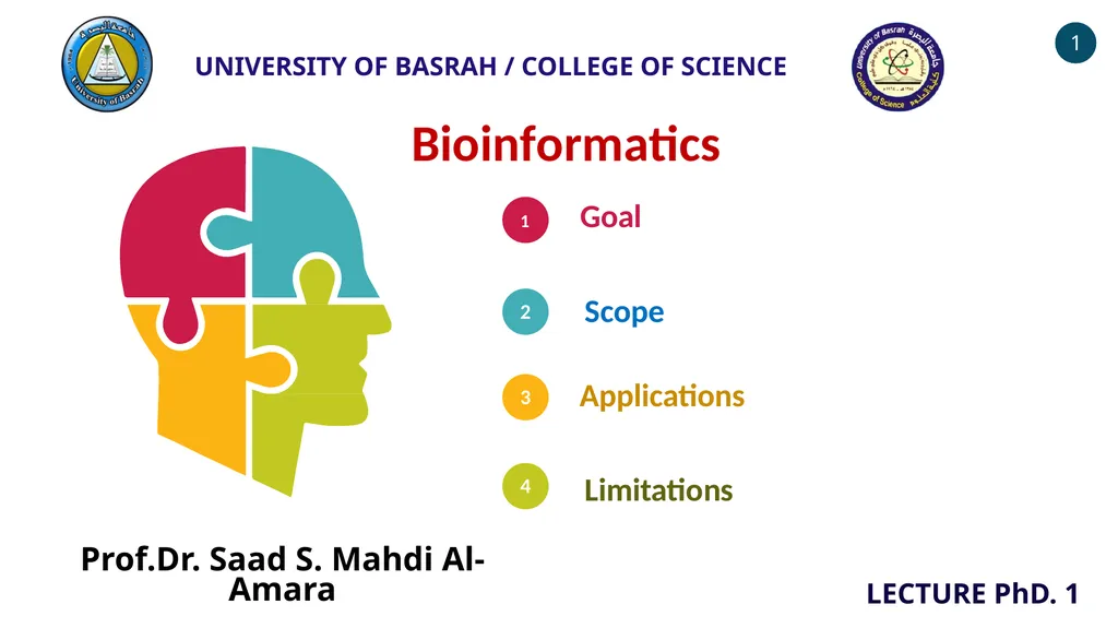 Bioinformatics Scope Applications 2 1 Goal 3 4