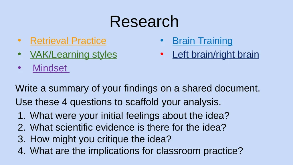 Science of Learning: Critical Thinking about - slide 16 of 21