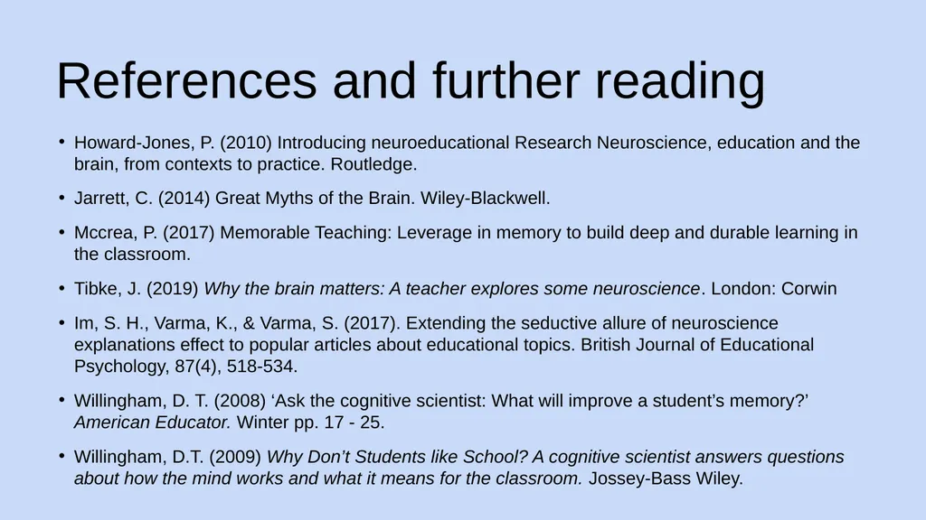 Science of Learning: Critical Thinking about - slide 21 of 21