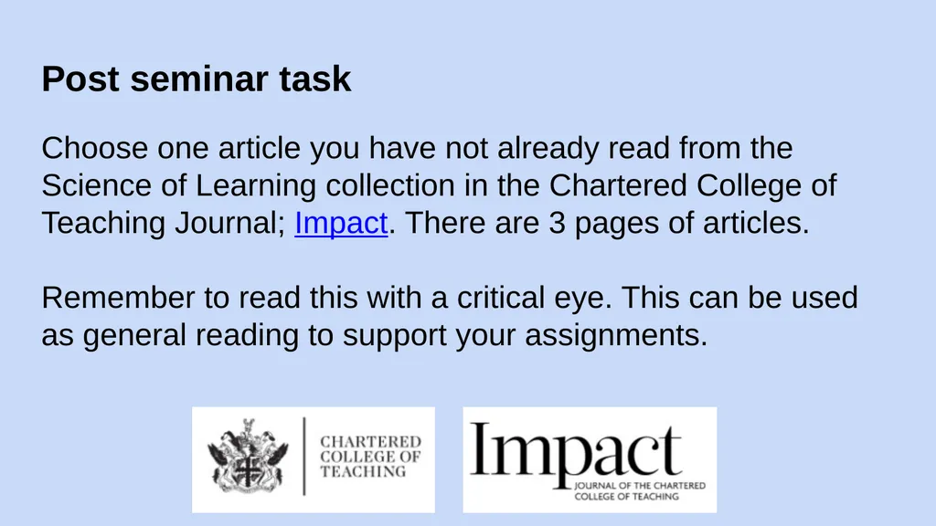 Science of Learning: Critical Thinking about - slide 19 of 21