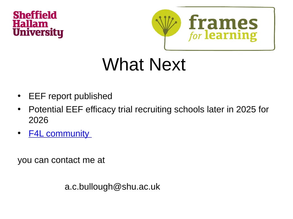 Frames for Learning Applying Psychology and - slide 13 of 13