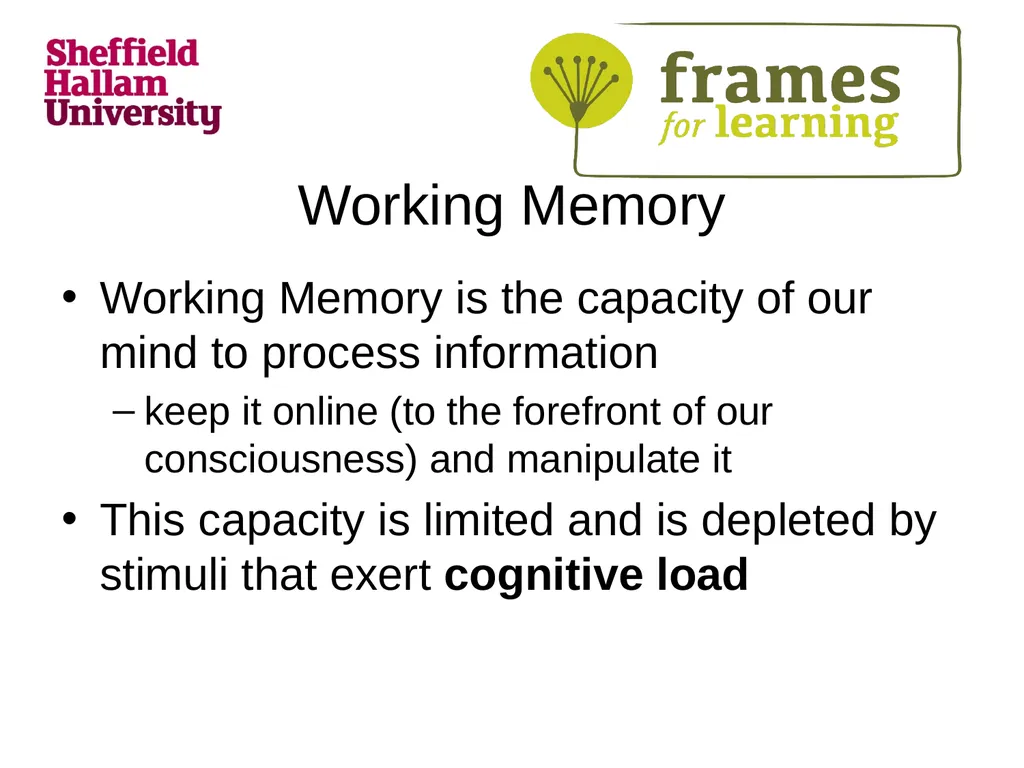 Frames for Learning Applying Psychology and - slide 5 of 13