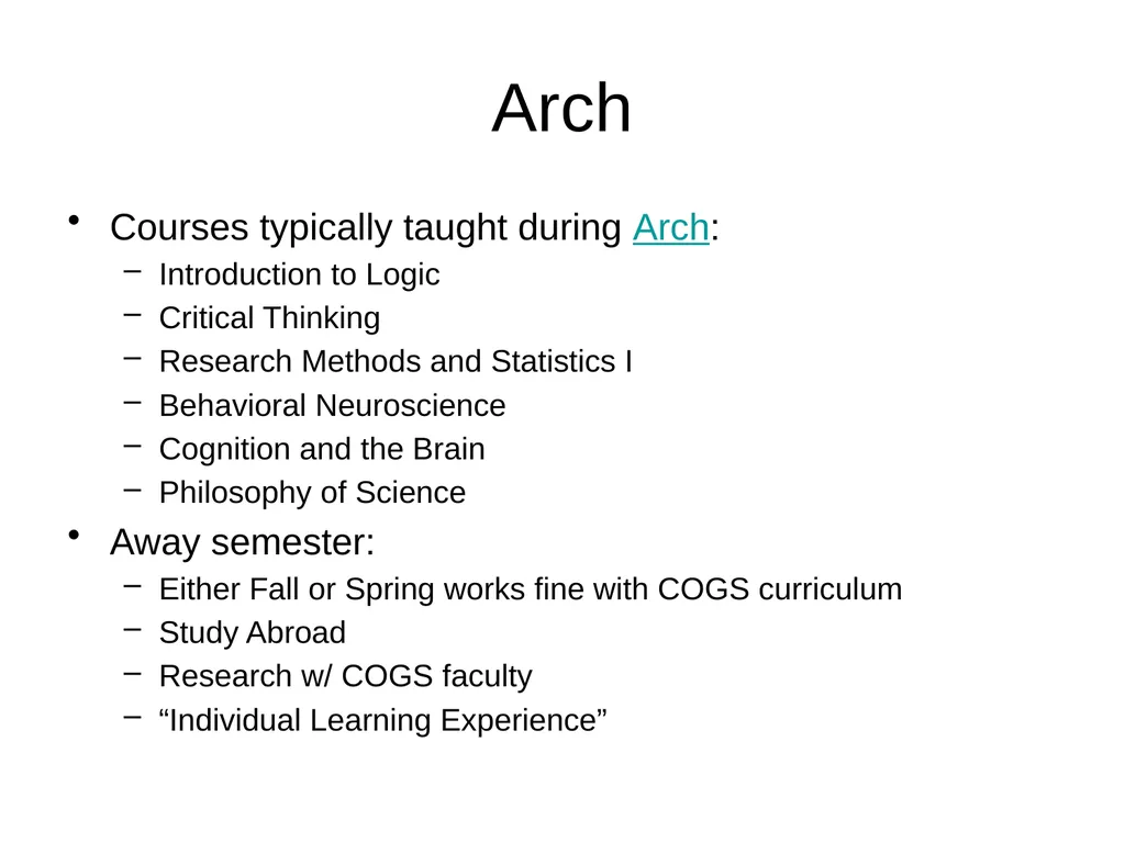 Undergraduate Studies in Cognitive Science Fall - slide 13 of 22