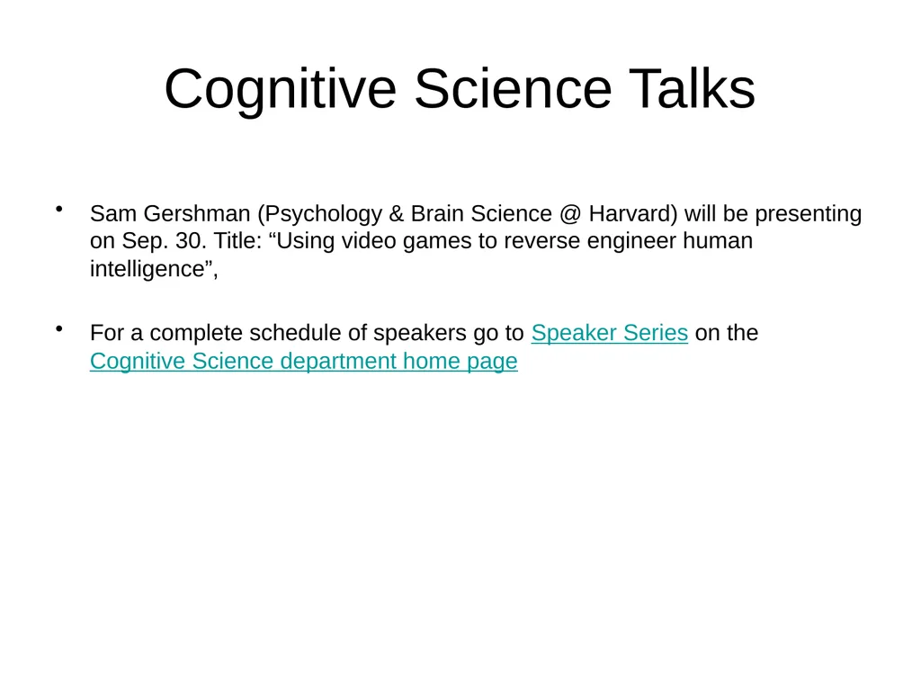 Undergraduate Studies in Cognitive Science Fall - slide 18 of 22