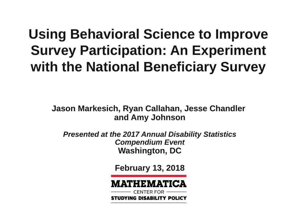 Using Behavioral Science to Improve Survey - slide 1 of 13