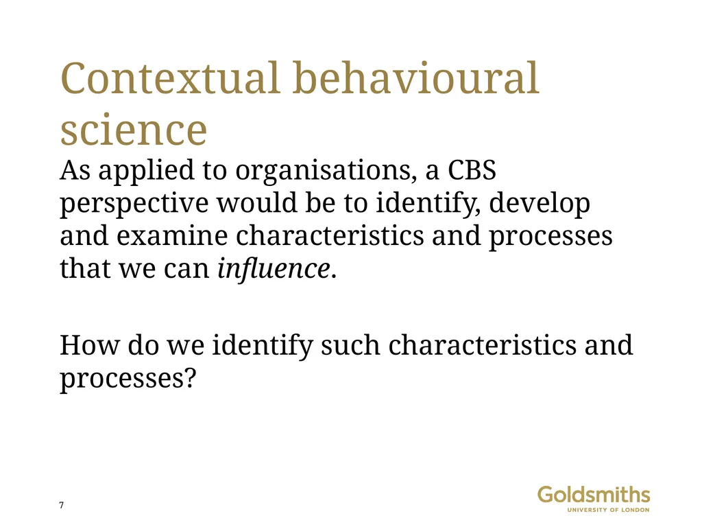 Contextual behavioural science and large-scale - slide 7 of 40