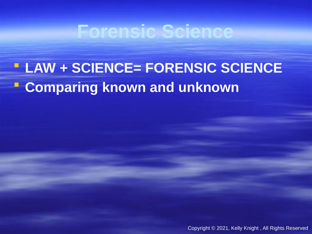 Forensic Science (All images have been redacted) - slide 3 of 23