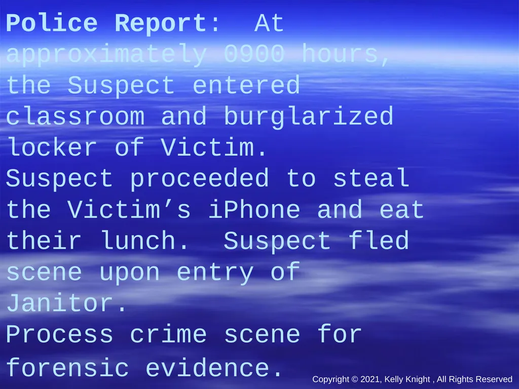Forensic Science (All images have been redacted) - slide 15 of 23
