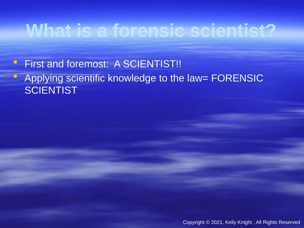 Forensic Science (All images have been redacted) - slide 4 of 23
