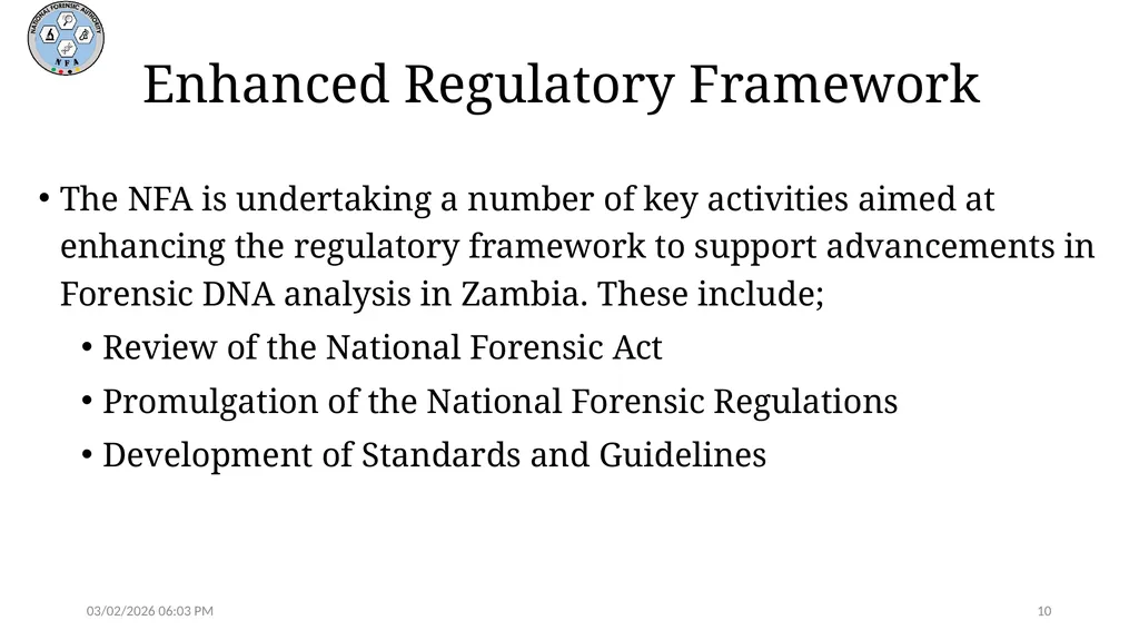 Forensic DNA Analysis in Zambia - A Policy - slide 10 of 16