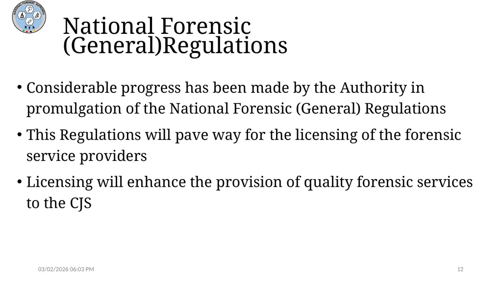 Forensic DNA Analysis in Zambia - A Policy - slide 12 of 16