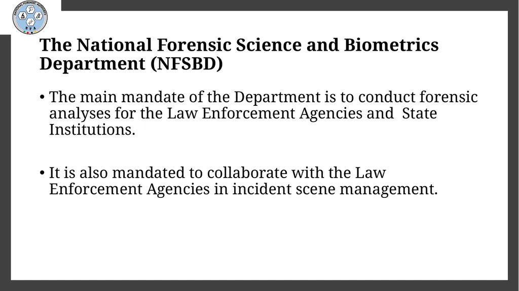 Forensic DNA Analysis in Zambia - A Policy - slide 8 of 16