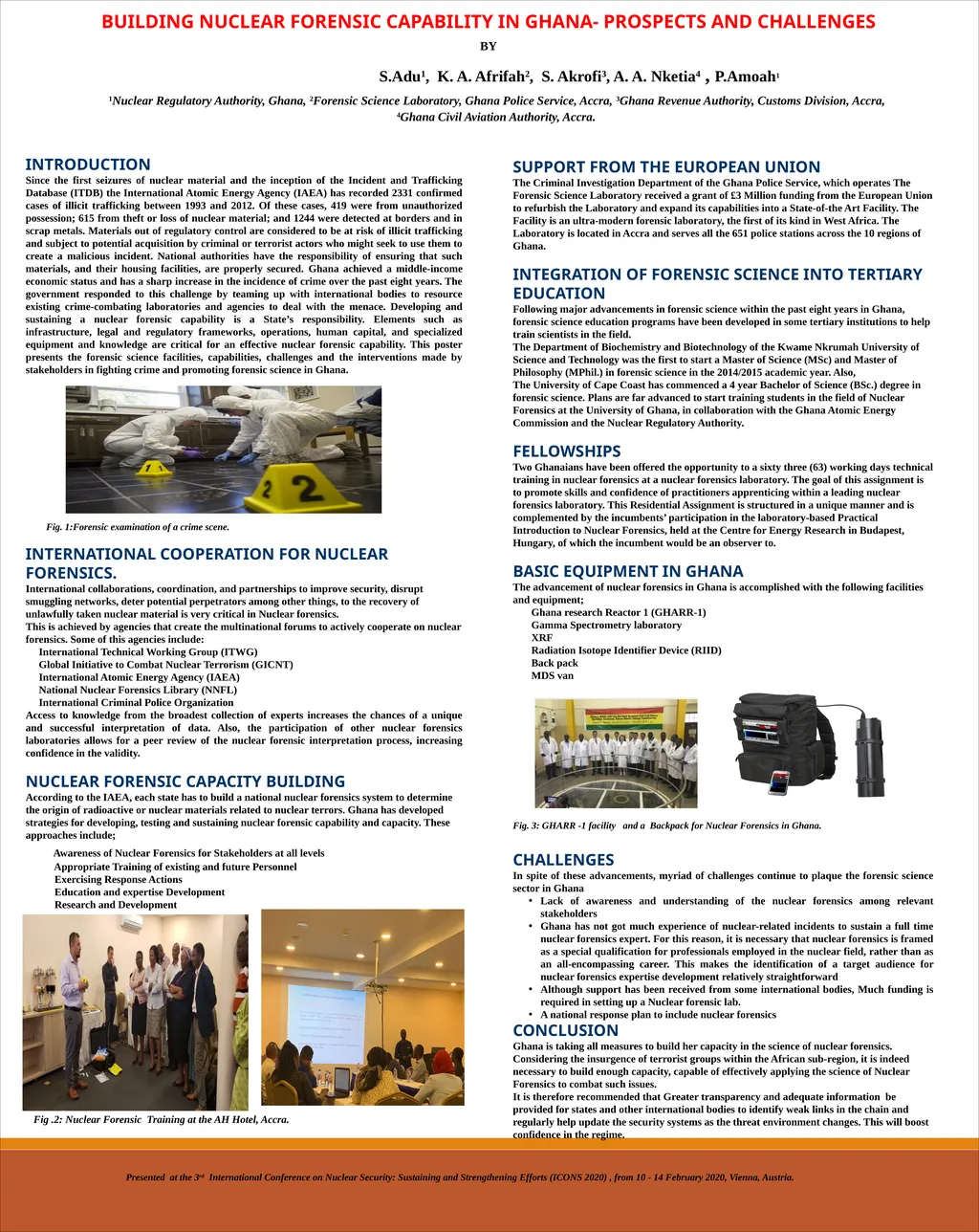 BUILDING NUCLEAR FORENSIC CAPABILITY IN GHANA-