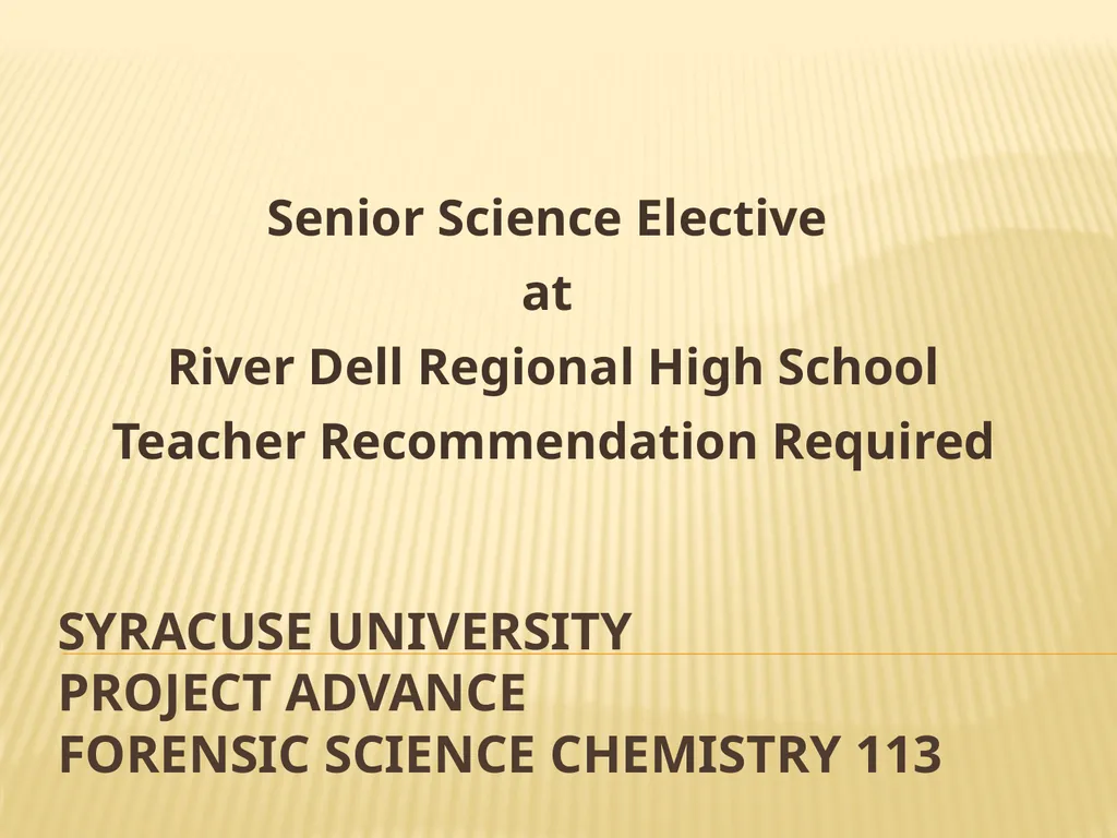 Syracuse University Project Advance Forensic - slide 1 of 28