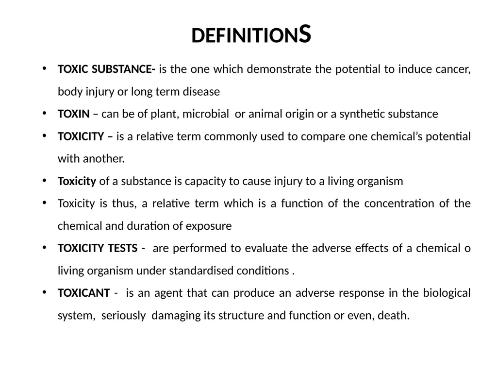 TOXICOLOGY B. Sc. THIRD YEAR PAPER – i - slide 8 of 12