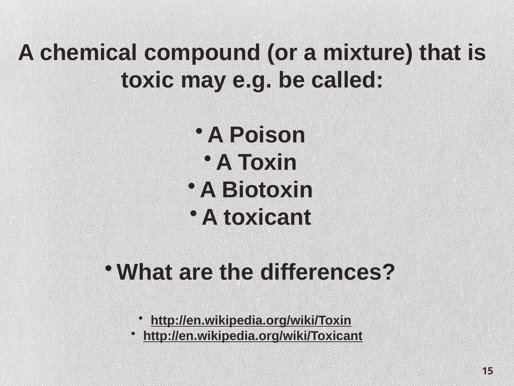 Chapter 1.2: Introduction to Toxicity and - slide 15 of 18