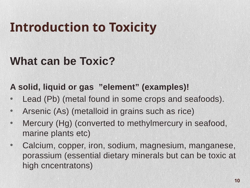 Chapter 1.2: Introduction to Toxicity and - slide 10 of 18