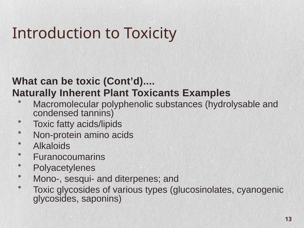 Chapter 1.2: Introduction to Toxicity and - slide 13 of 18