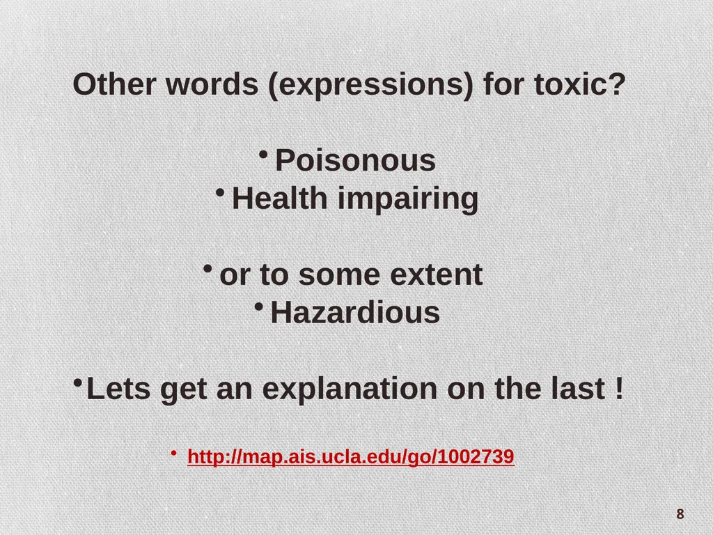 Chapter 1.2: Introduction to Toxicity and - slide 8 of 18