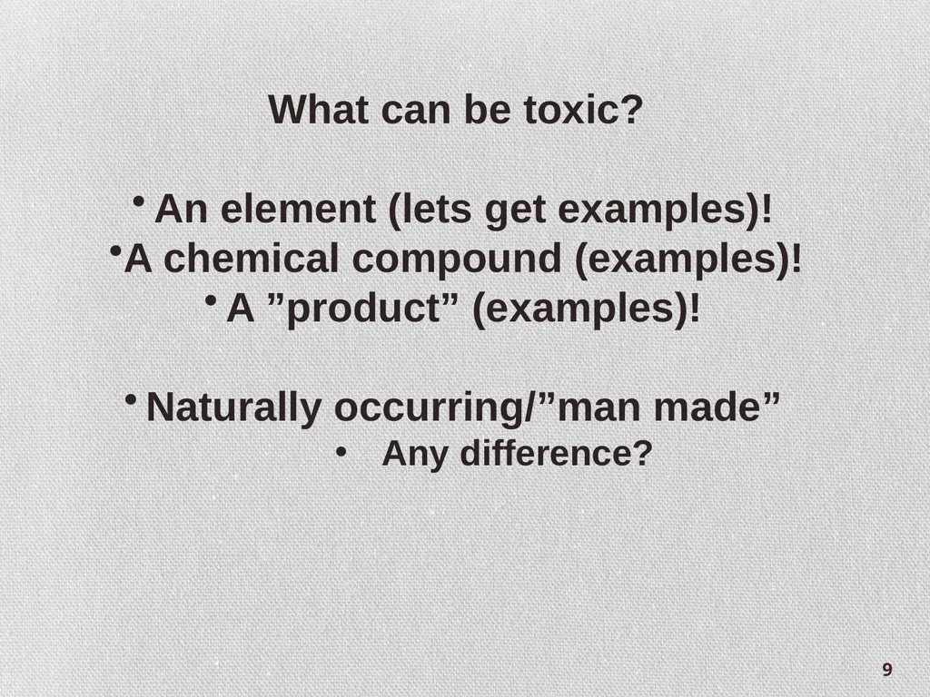 Chapter 1.2: Introduction to Toxicity and - slide 9 of 18