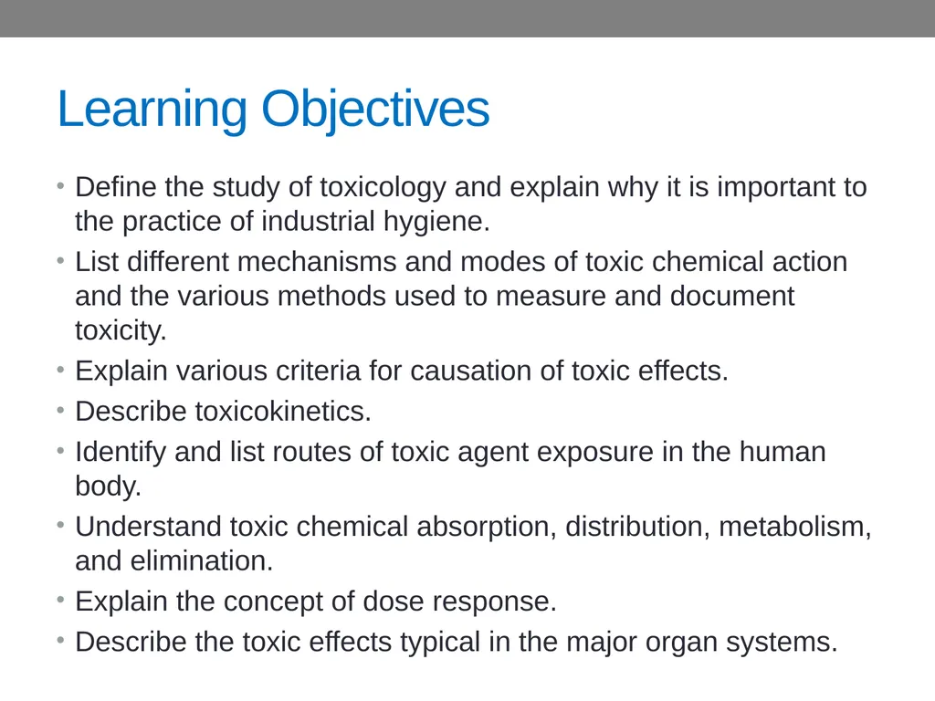 CHAPTER 4 Basic Concepts in Industrial Toxicology - slide 2 of 35