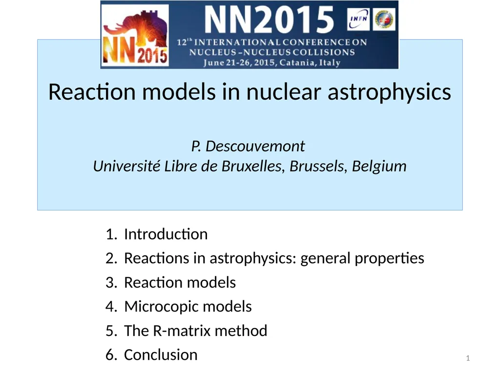 Reaction models in nuclear astrophysics P. - slide 1 of 37