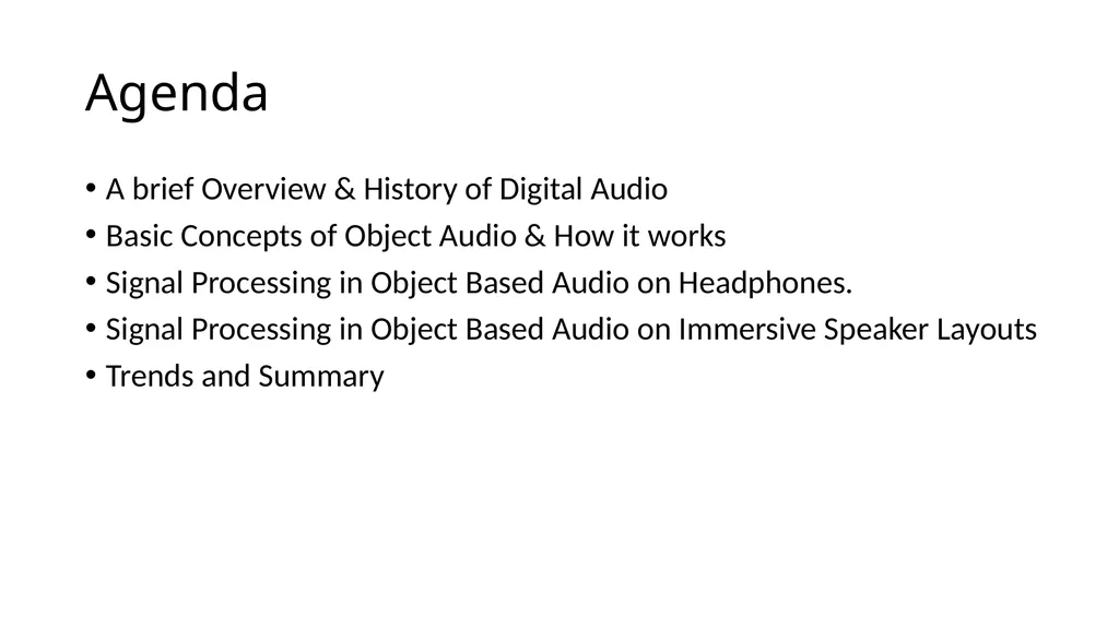 Object-Based Audio: A Signal Processing Overview - slide 2 of 34