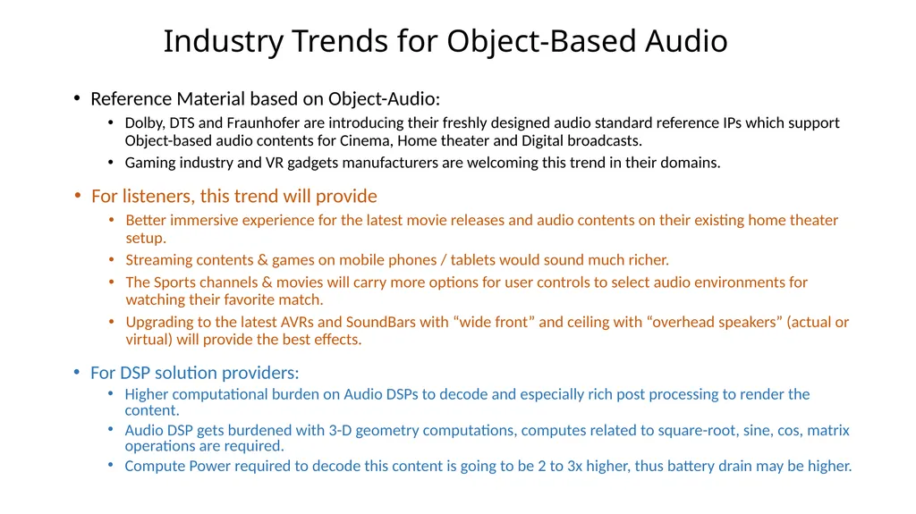 Object-Based Audio: A Signal Processing Overview - slide 31 of 34