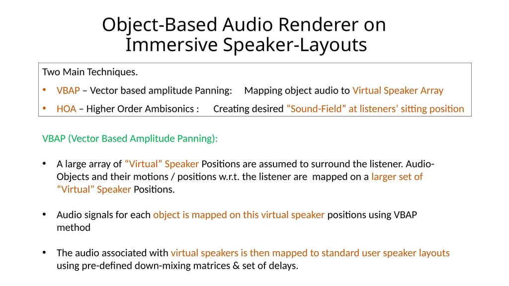 Object-Based Audio: A Signal Processing Overview - slide 25 of 34