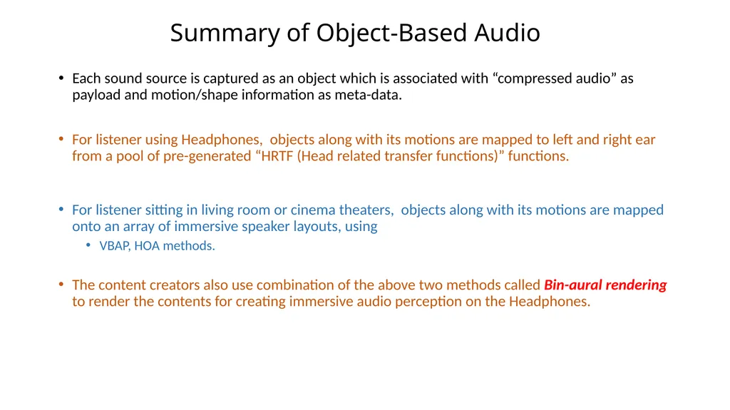 Object-Based Audio: A Signal Processing Overview - slide 32 of 34