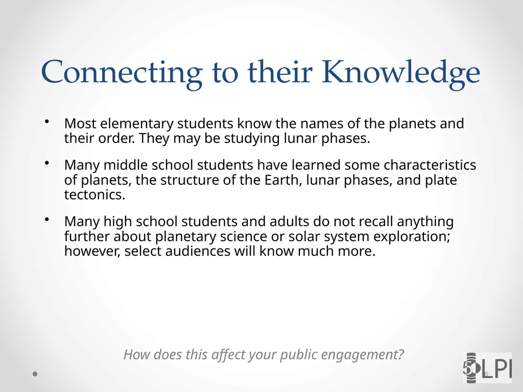 Sharing Planetary Science Making Planetary Science - slide 9 of 13