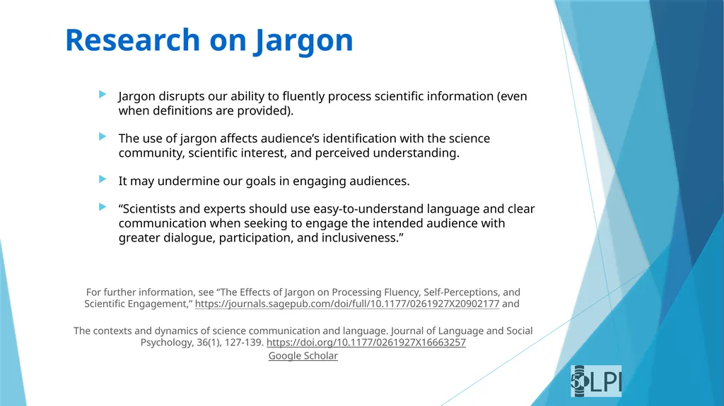 Sharing Planetary Science De-Jargoning Your Talks - slide 5 of 12