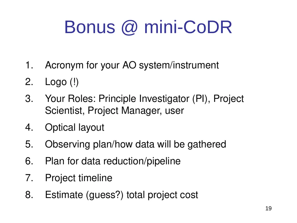 Class Project: Focused Investigation Astro 289: - slide 19 of 27