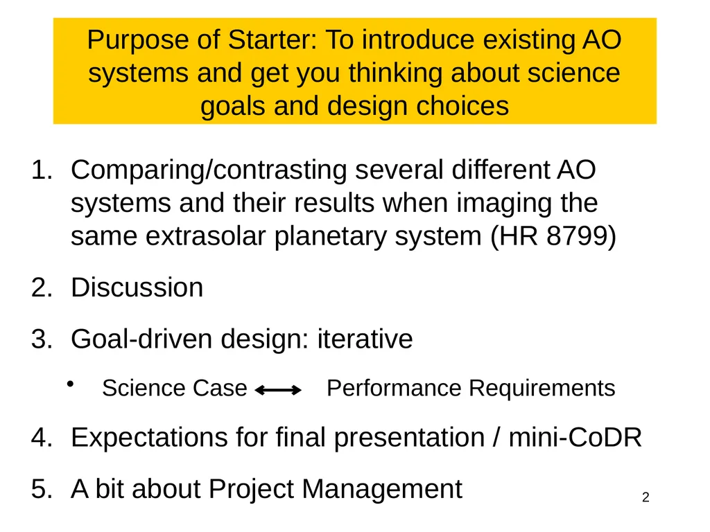 Class Project: Focused Investigation Astro 289: - slide 2 of 27
