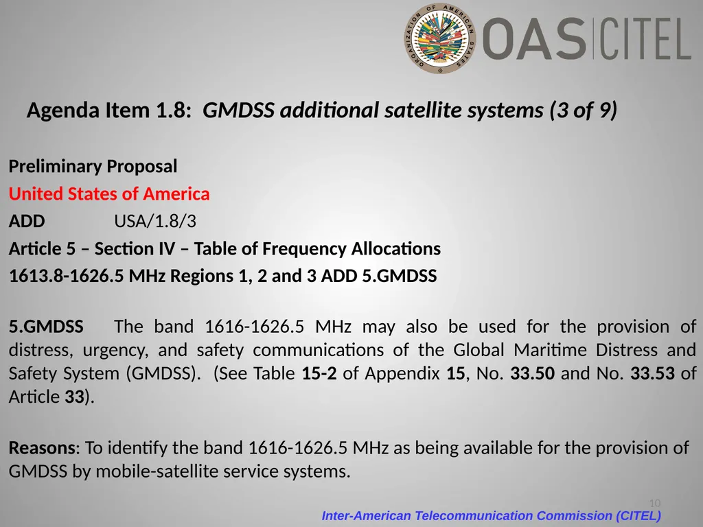 Inter-American Telecommunication Commission - slide 10 of 84