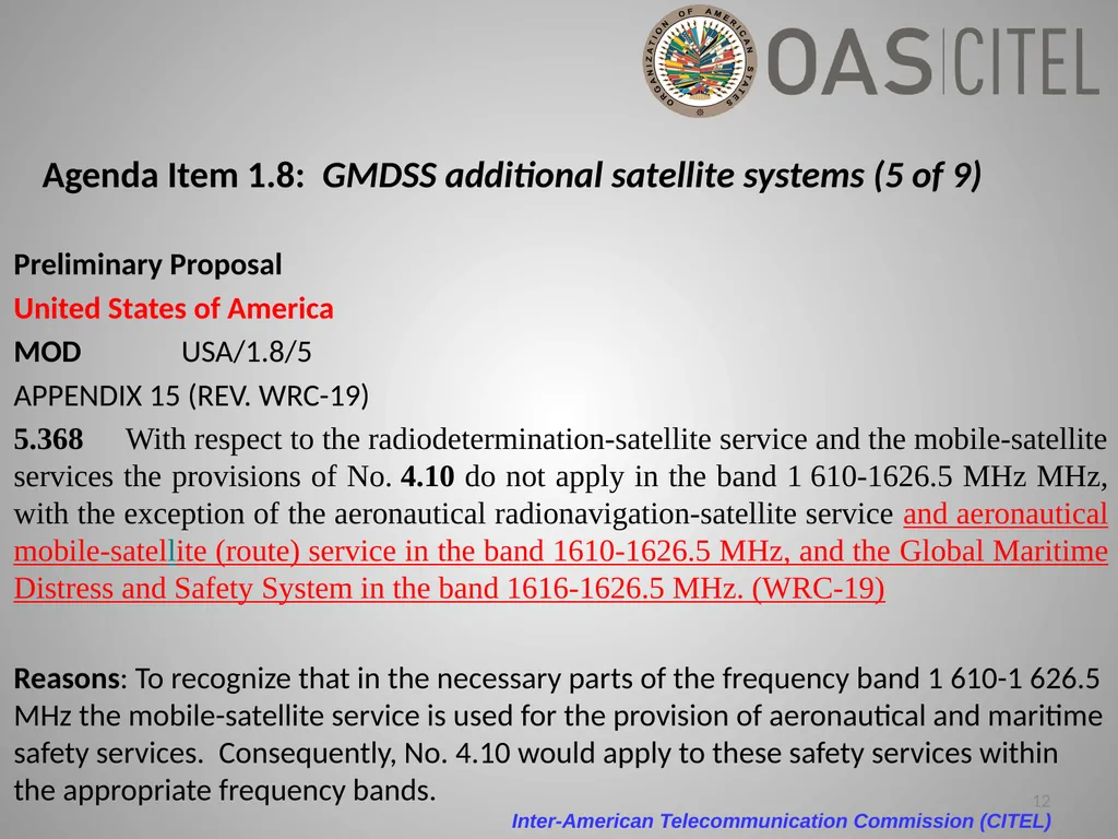 Inter-American Telecommunication Commission - slide 12 of 84