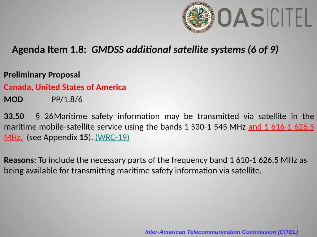 Inter-American Telecommunication Commission - slide 13 of 84