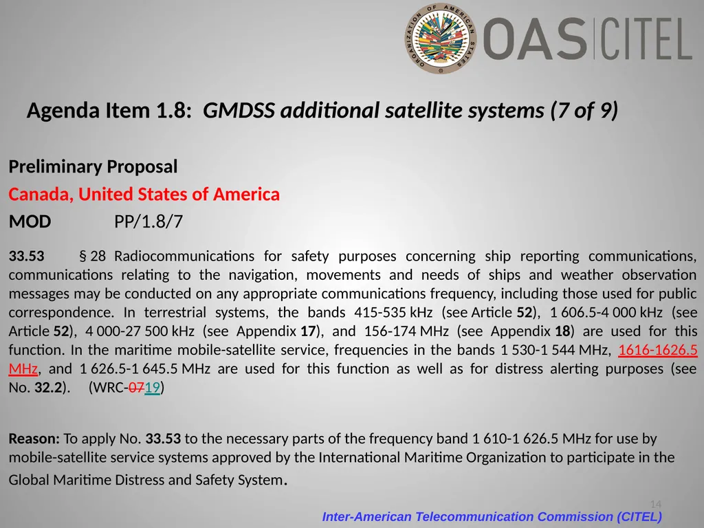 Inter-American Telecommunication Commission - slide 14 of 84