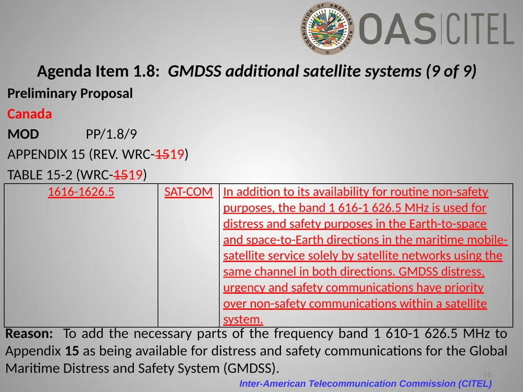 Inter-American Telecommunication Commission - slide 16 of 84