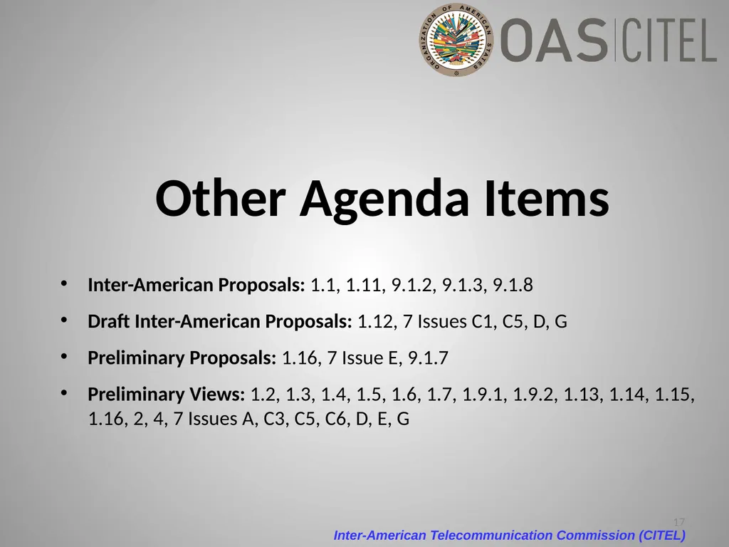 Inter-American Telecommunication Commission - slide 17 of 84
