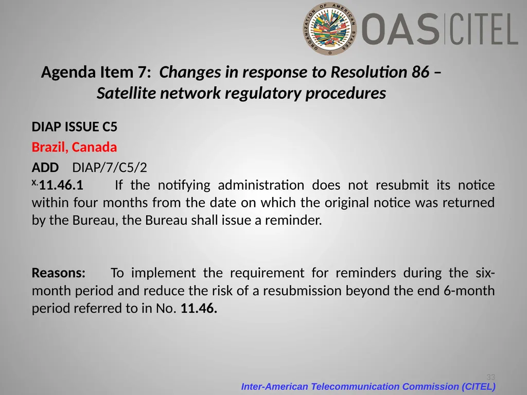 Inter-American Telecommunication Commission - slide 33 of 84