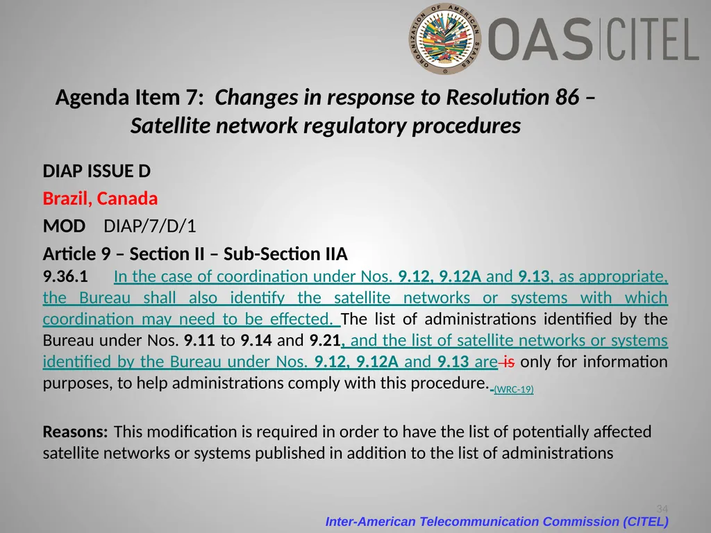 Inter-American Telecommunication Commission - slide 34 of 84