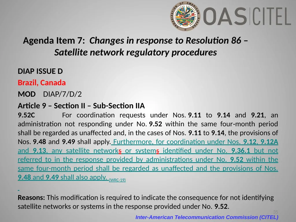 Inter-American Telecommunication Commission - slide 35 of 84