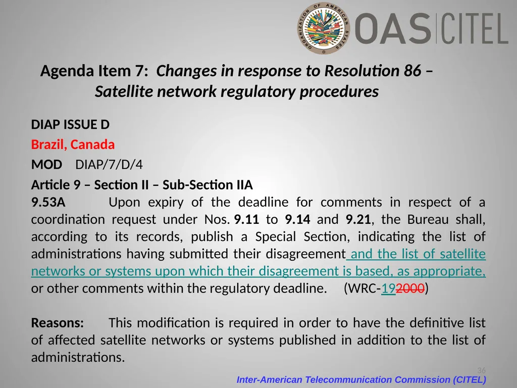 Inter-American Telecommunication Commission - slide 36 of 84