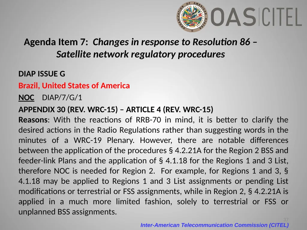 Inter-American Telecommunication Commission - slide 37 of 84