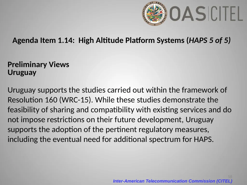 Inter-American Telecommunication Commission - slide 58 of 84