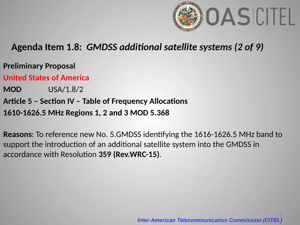 Inter-American Telecommunication Commission - slide 9 of 84