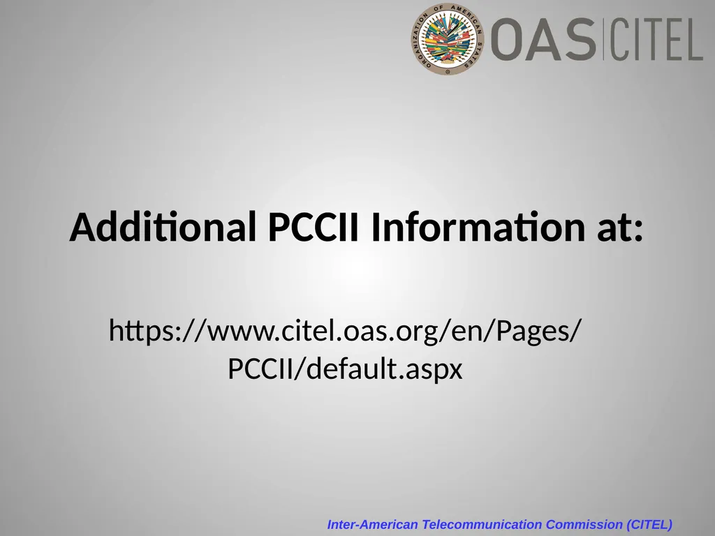 Inter-American Telecommunication Commission - slide 83 of 84